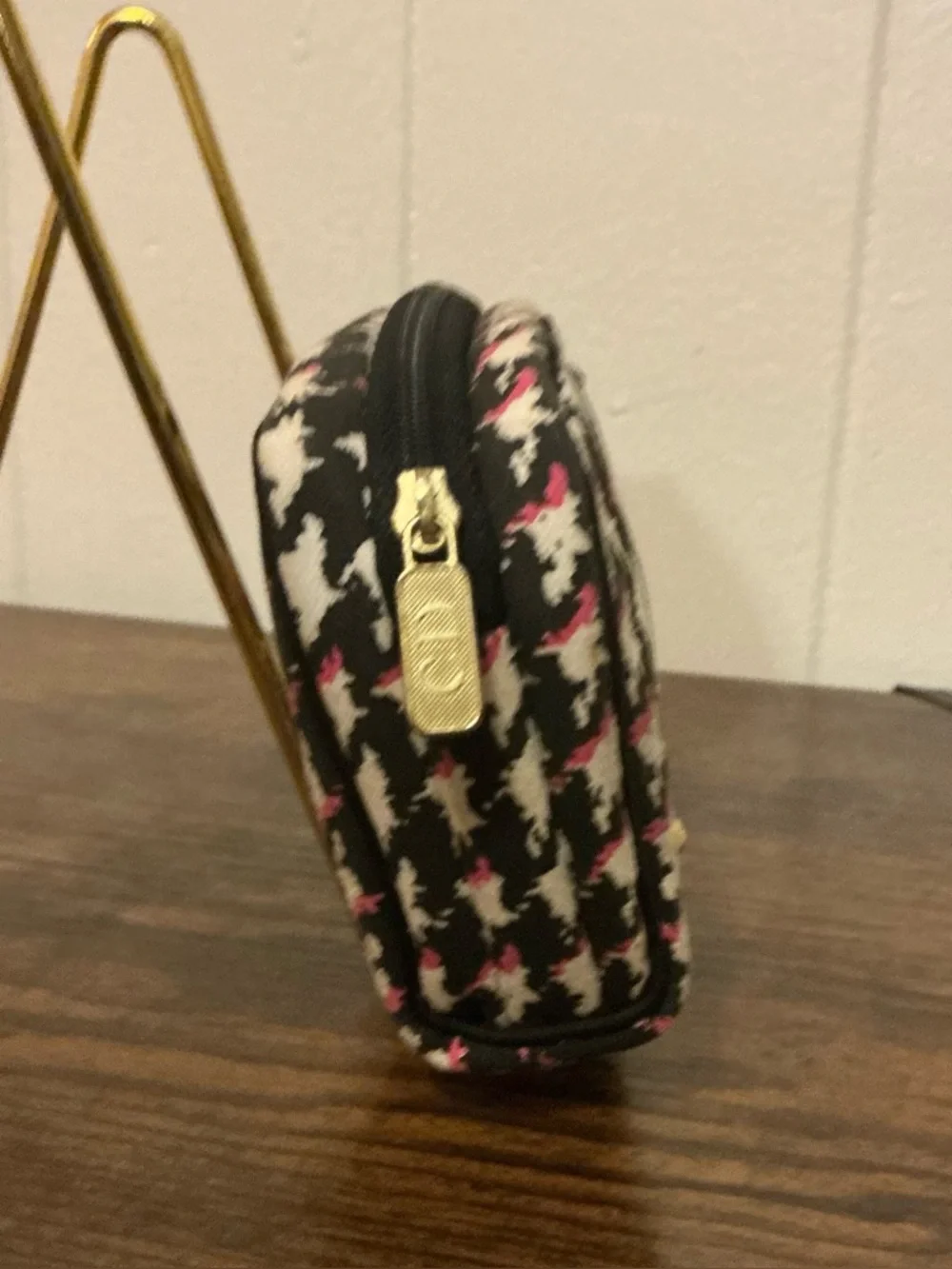 A Rare Plaid Print Vintage Christian Dior Zip Cosmetic Makeup Bag Pouch - Picture 2 of 5